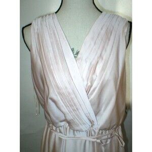 New Womens NWT $269 Taylor Dress 14 Pale Pink Beige Tiered V Neck Peach Silky